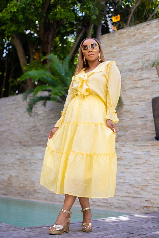 Yellow Frill Skirt Set