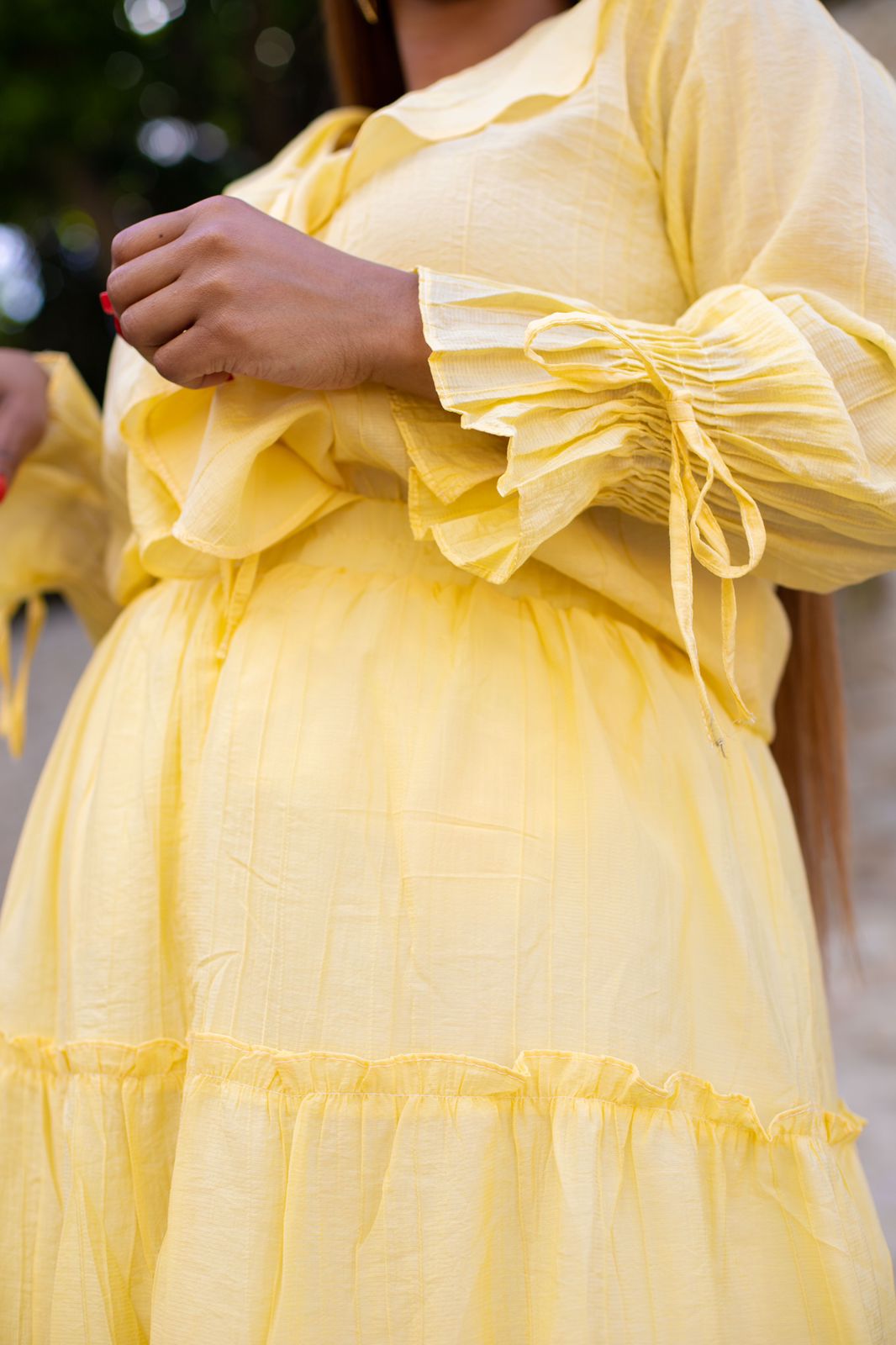 Yellow Frill Skirt Set