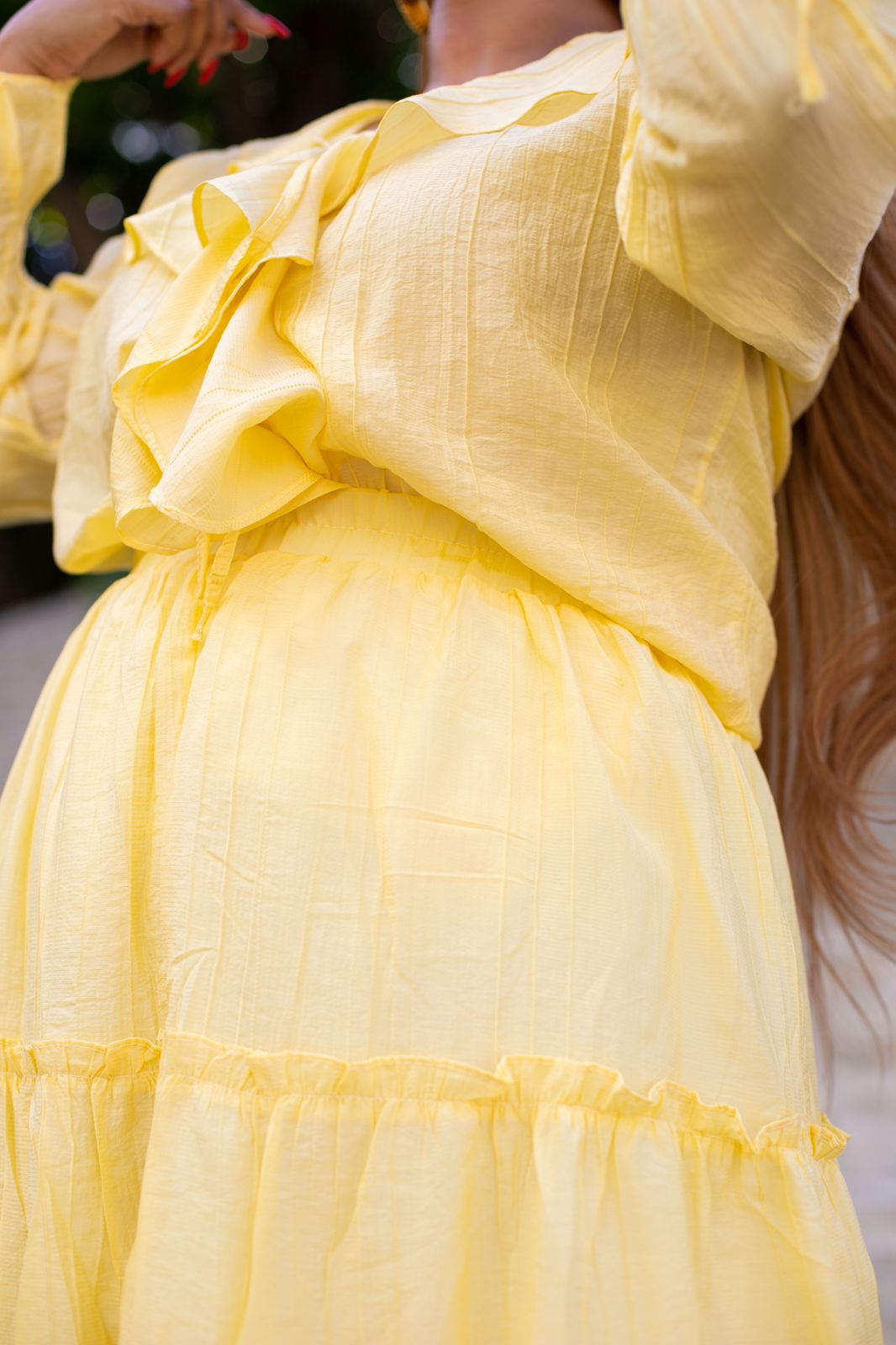 Yellow Frill Skirt Set