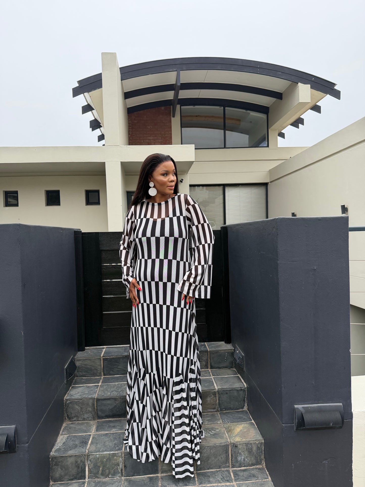The Monochrome Mesh Dress
