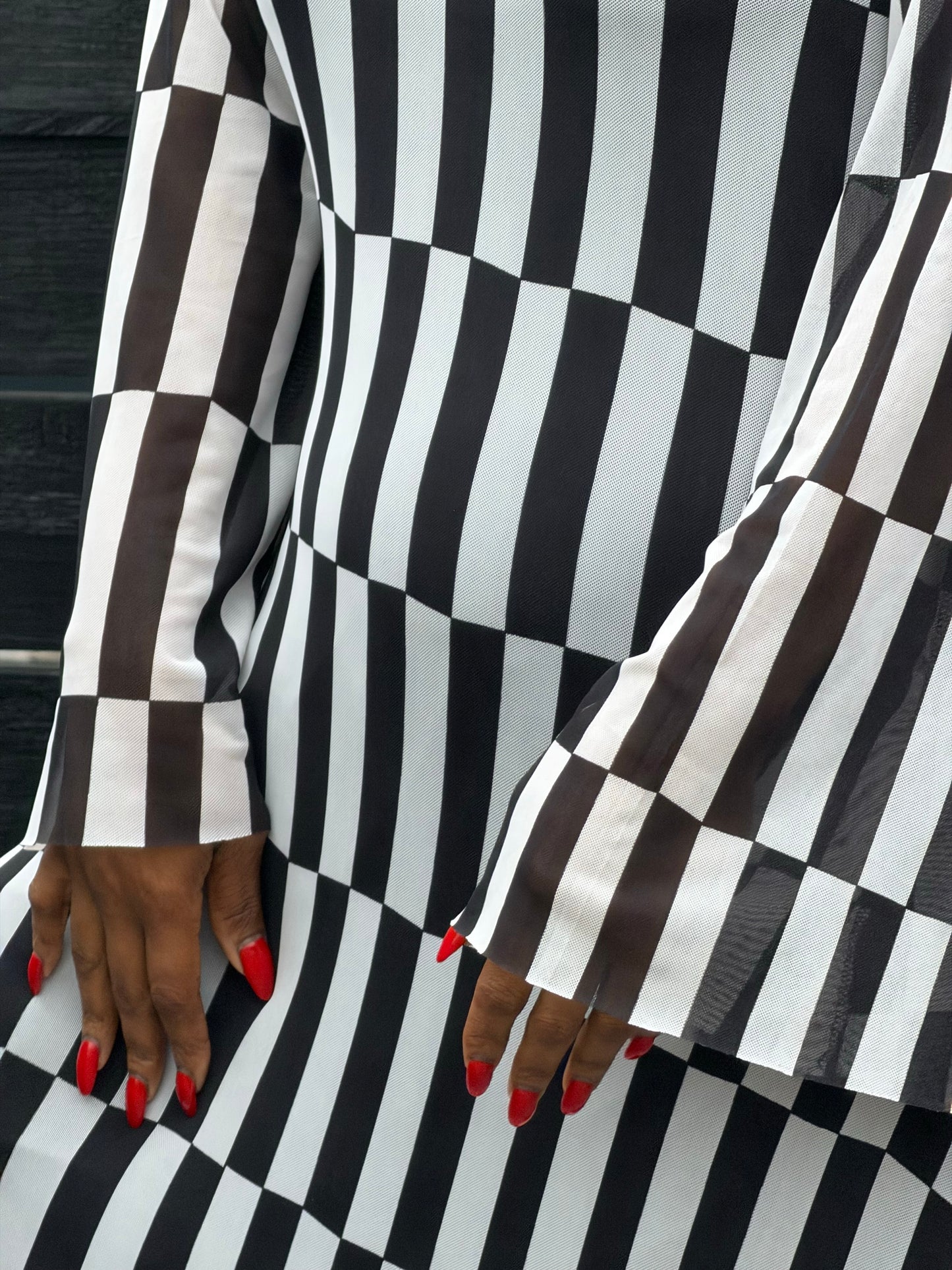 The Monochrome Mesh Dress