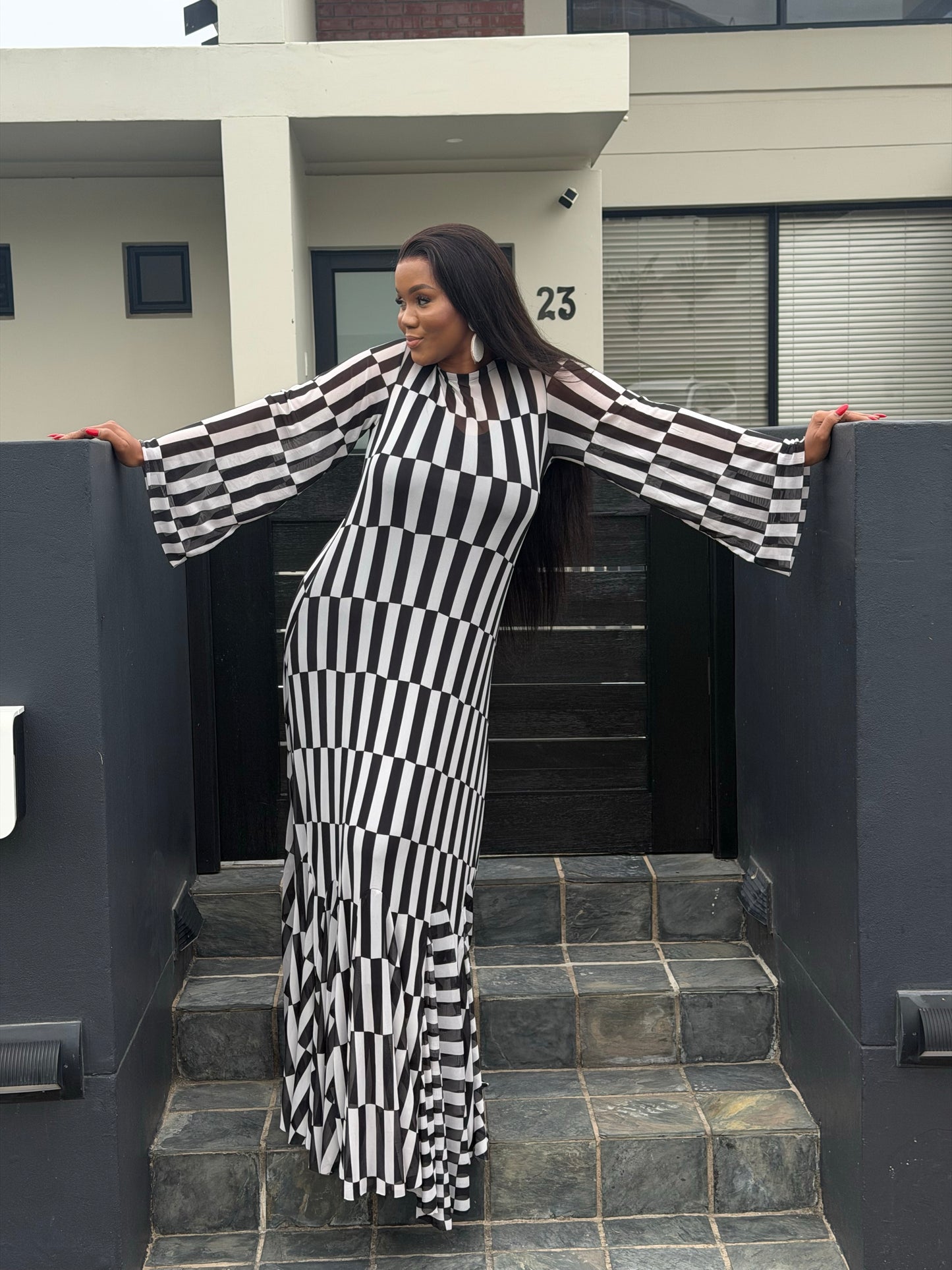 The Monochrome Mesh Dress