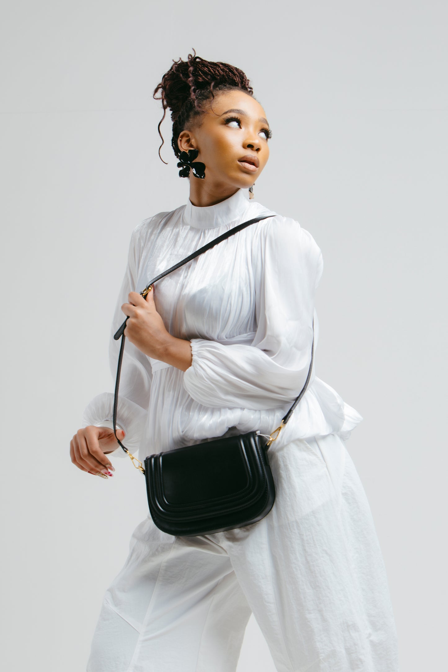 Black Oval Shoulder Bag