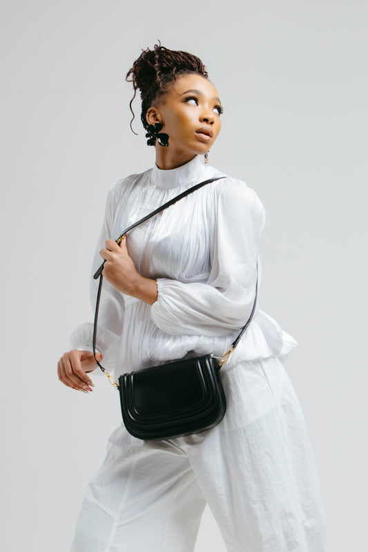 Black Oval Shoulder Bag