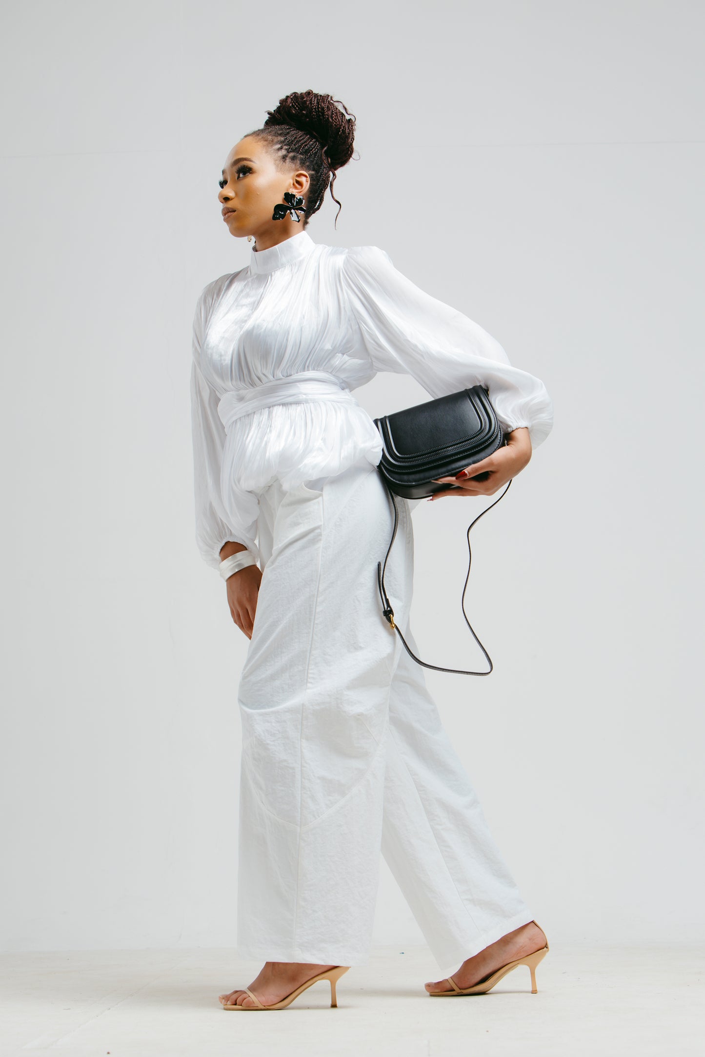 Black Oval Shoulder Bag