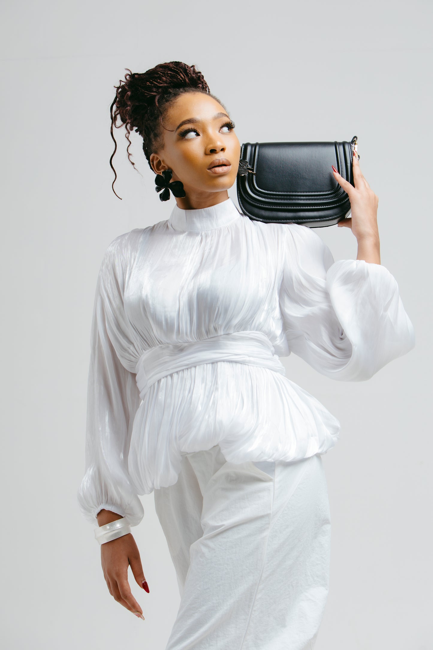 Black Oval Shoulder Bag