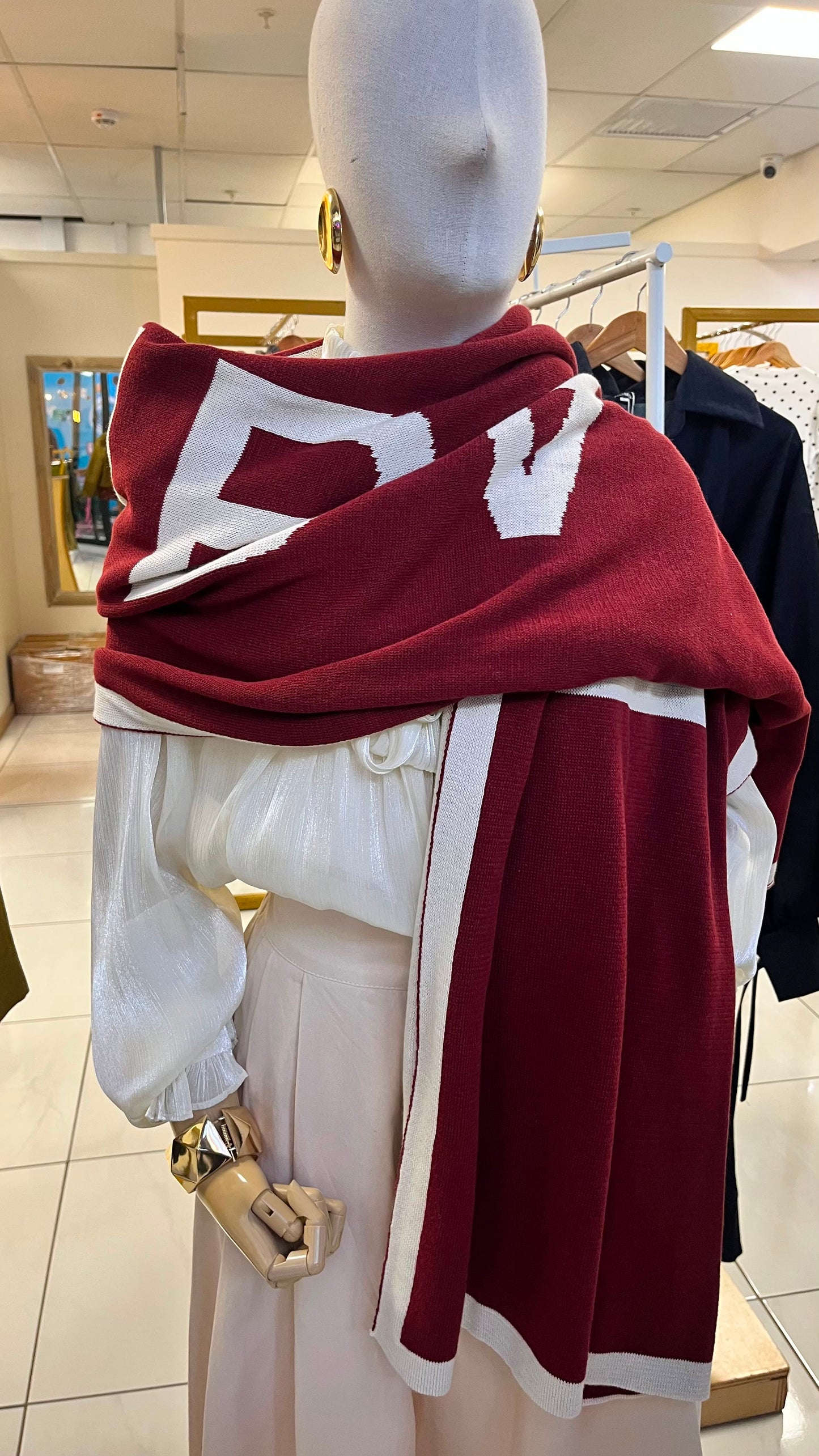 Burgundy Homba Shawl