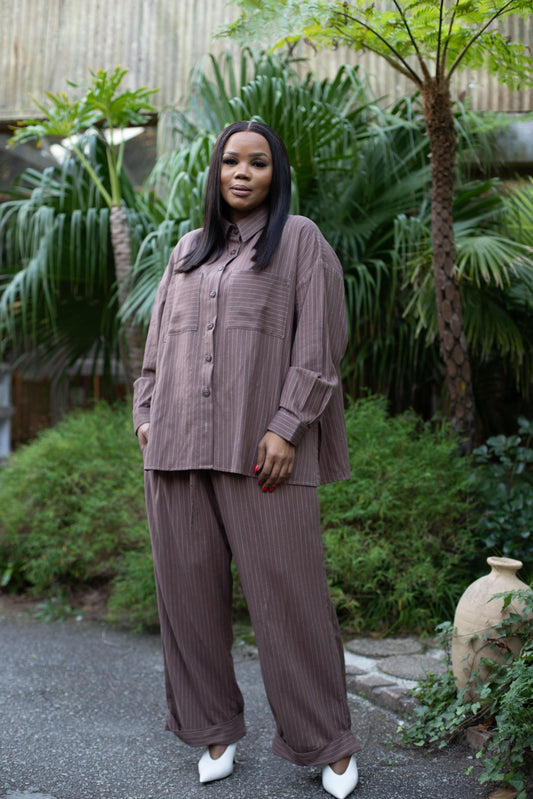 Brown Striped Set