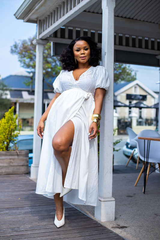 Eyelet Wrap Dress