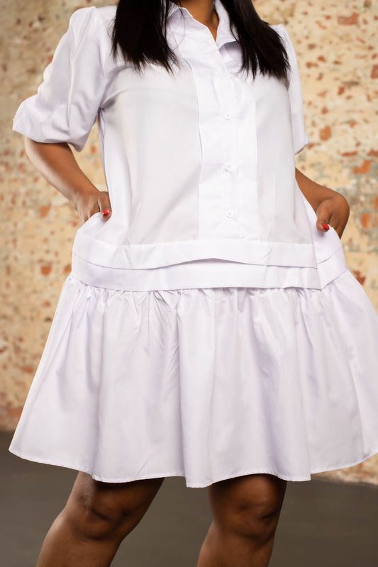 White Trapeze Dress (7800155865254)