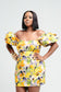 Mini Floral Yellow Dress