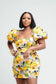 Mini Floral Yellow Dress