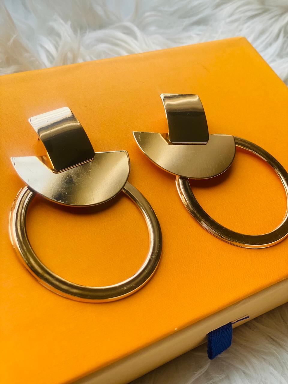 Semi-Circle Drop Earrings (7691692966054)
